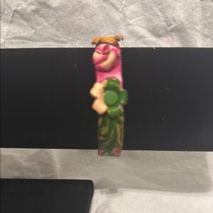 🌼🌼Floral Pink and Green leather Bracelet